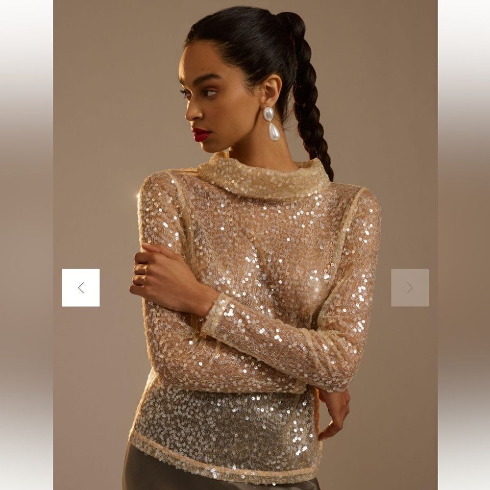Anthropologie Sunday In Brooklyn Sequin Top